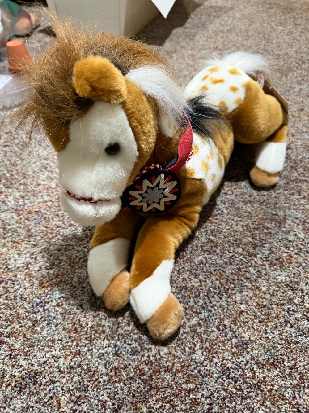 Douglas Cuddle Toys Brown and White Plush Pony Stuffed Animal - Retired